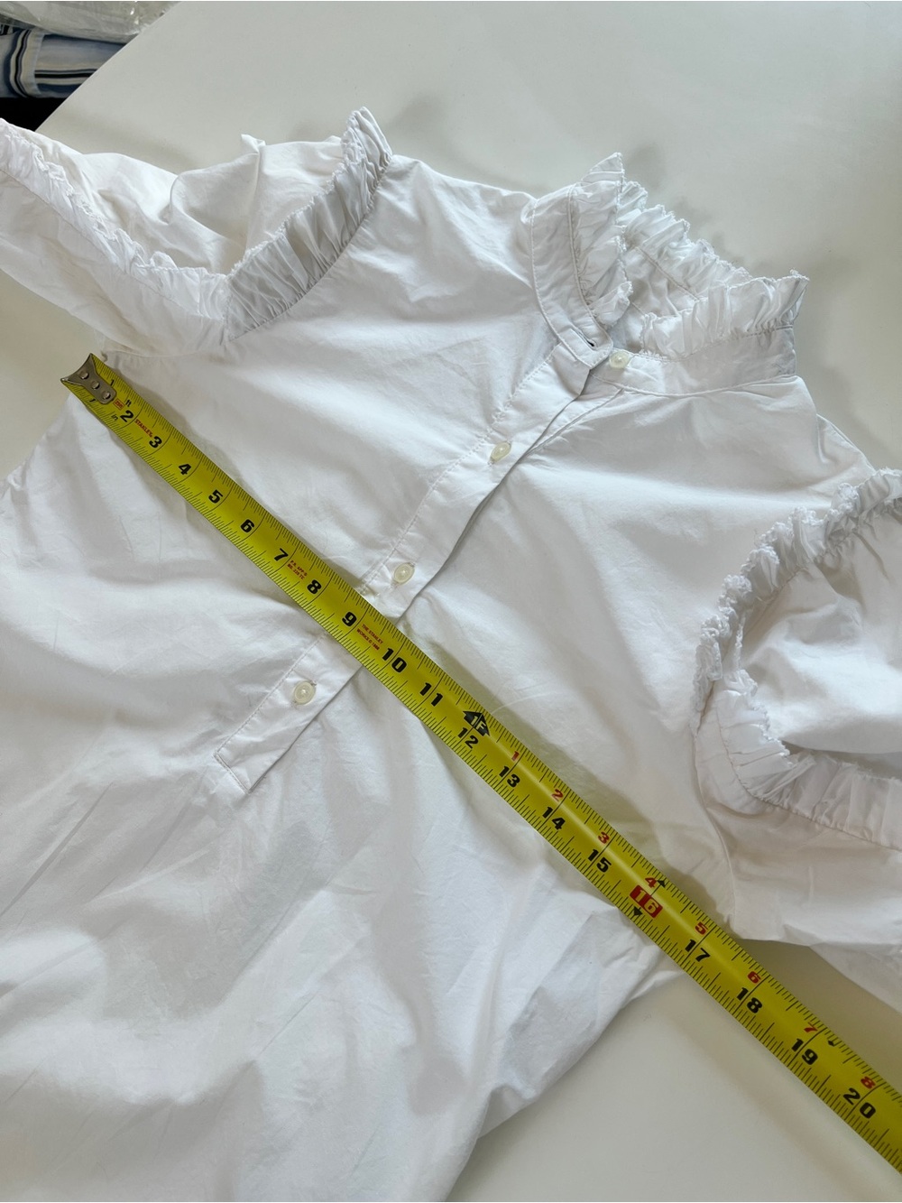 J. Crew White Ruffle-Trim Button Front Shirt - Picture 11 of 12